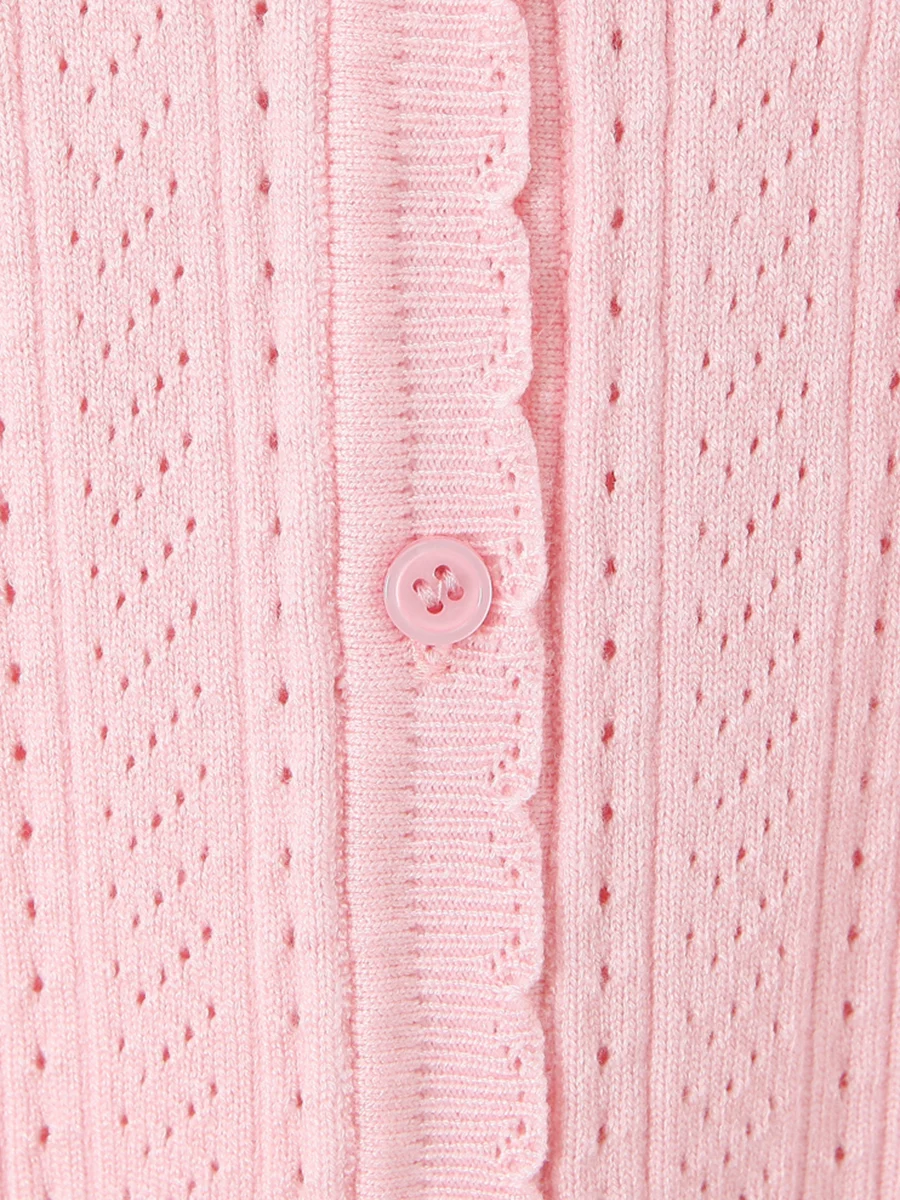 TWOTWINSTYLE Basics Casual Cardigan for Women U Neck Long Sleeve Spliced Wave Cut Slimming Knitwear Female Autumn Fashion Style