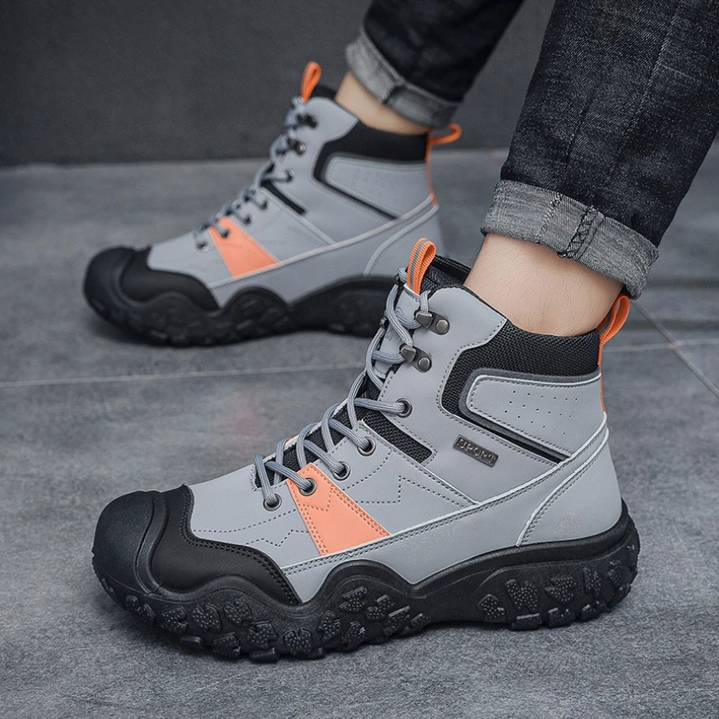 جديد كبير الحجم اللون منعت شقة أعلى منتصف أعلى مقاومة للاهتراء المضادة للانزلاق المهنية عالية الجودة العلامة التجارية أحذية المشي لمسافات طويلة في الهواء الطلق #3