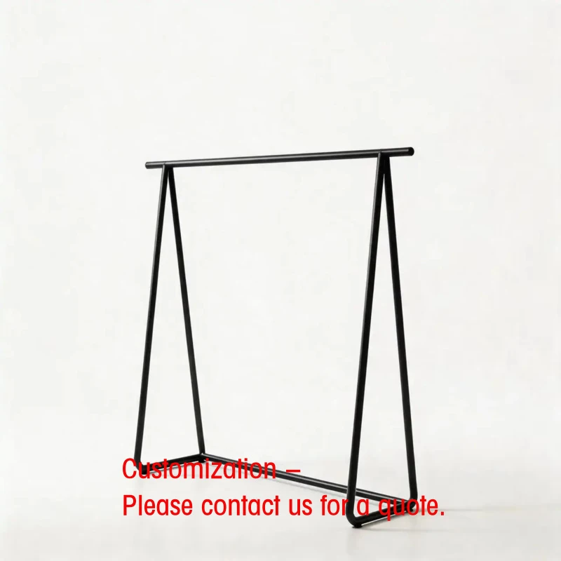 custom.Freestanding Black Metal Clothing Display Rack Durable Display Stand Garment Shop