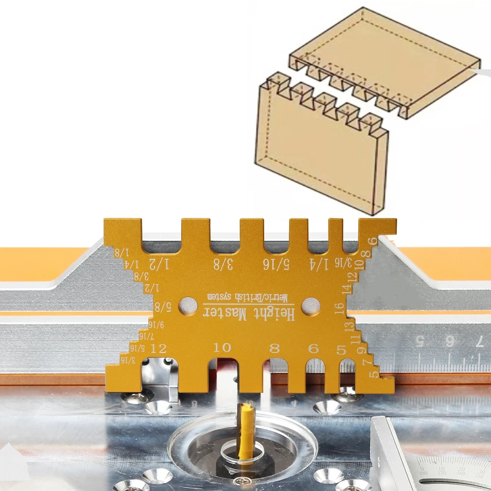 Precision Measure Tenon Gaps - Metric/Inch Dovetail Jig - Woodworking Tenon Gaps Gauge Measuring Card Aluminum Alloy Depth Gauge