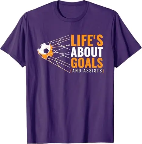 Das Leben besteht aus Toren und Vorlagen. Lustiges Zitat. Fußball-T-Shirt für Jugendliche. Y2k. Cooles Fußball-T-Shirt mit Fußballball-Grafik. Fußballspieler-Spruch-T-Shirt. Neuheit. – Detail 8