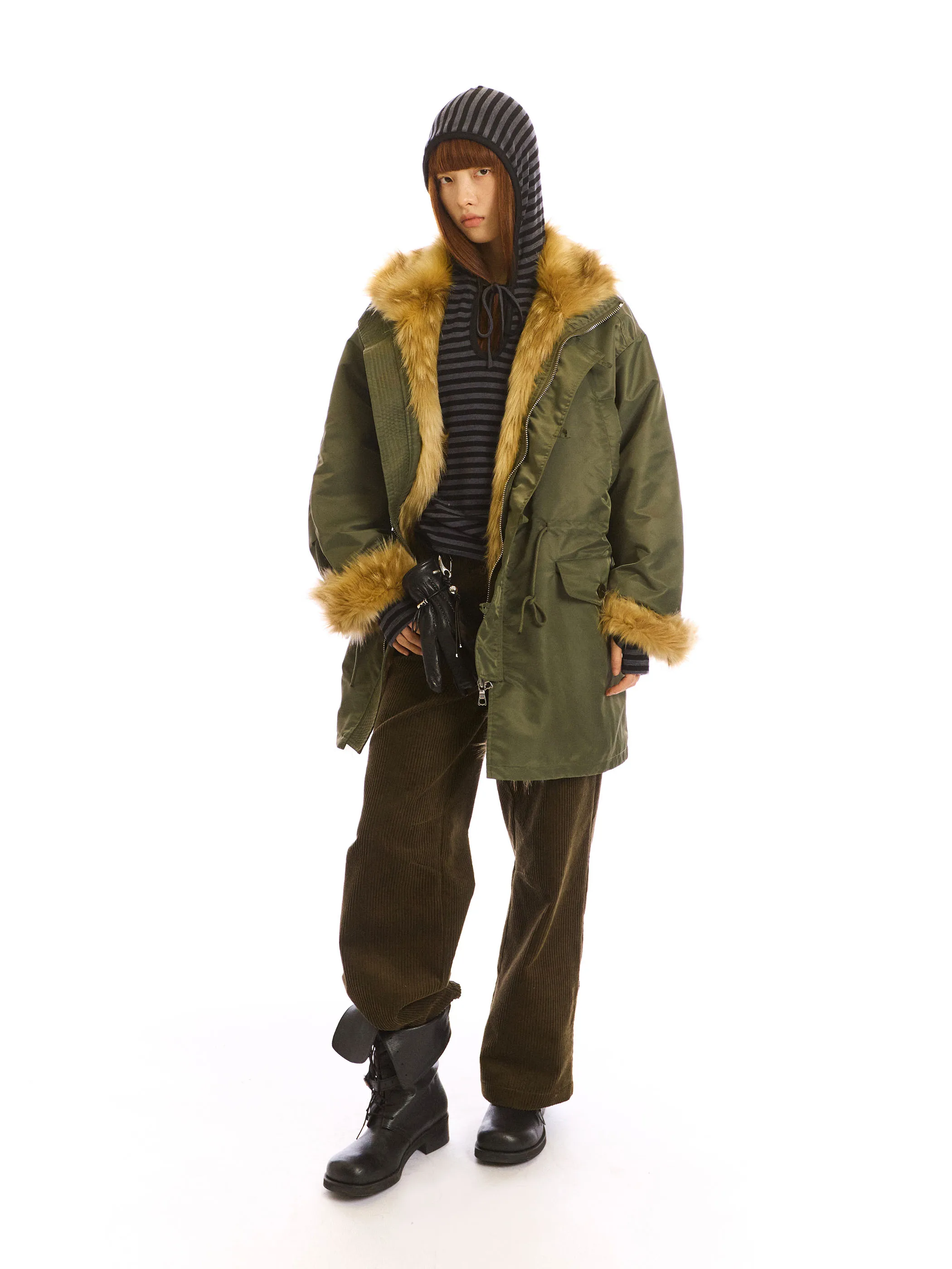 

Парка NEVERSEEZ свободного кроя с хлопковой подкладкой и воротником из овчины, новое зимнее хлопковое пальто средней длины с длинными рукавами и застежкой на одну пуговицу