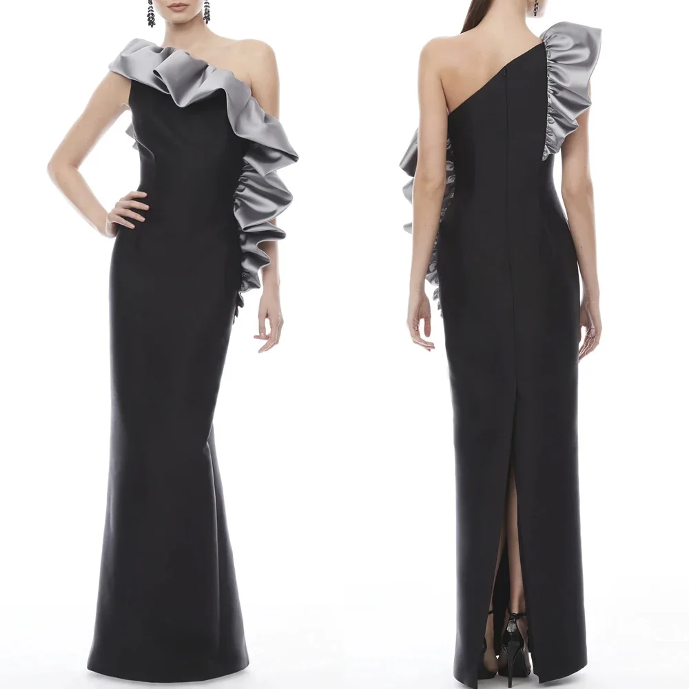 

Customized Sexy Elegant One Shoulder Dress A-Line Evening Dresses Occasion Formal Exquisite High Quality Prom Party Gowns Women