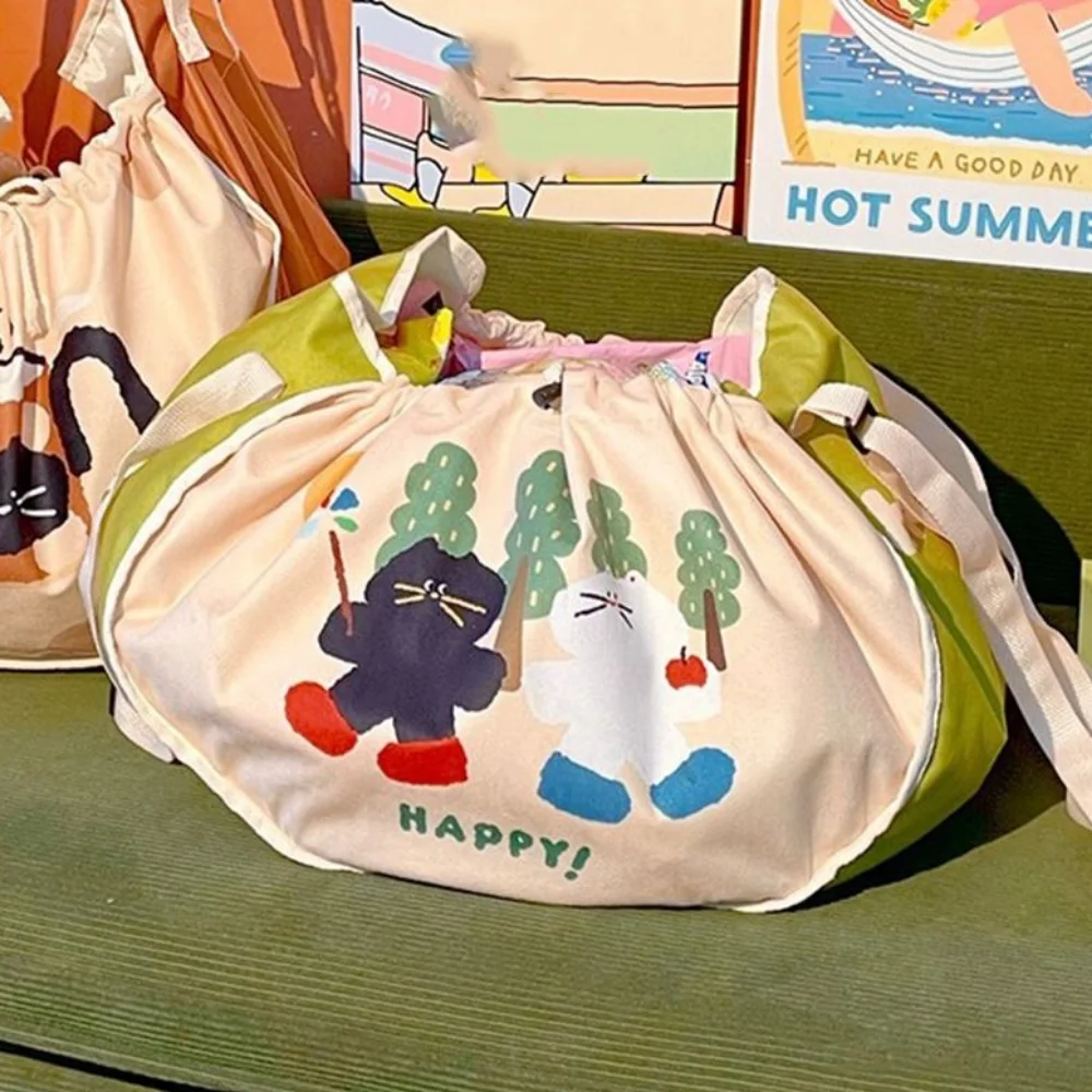 

Cartoon Car Seat Back Storage Bag Portable Large Capacity Car Hanging Sundries Net Stable Foldable Car Interior Storage Bag