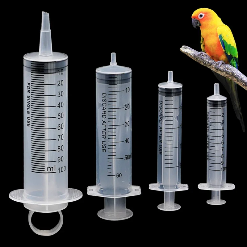 

Pet Bird Feeding Syringe Pigeon Parrot Bird Baby Treatment Injection Medicine Bird Feeding Syringe 10/20/60/100ML