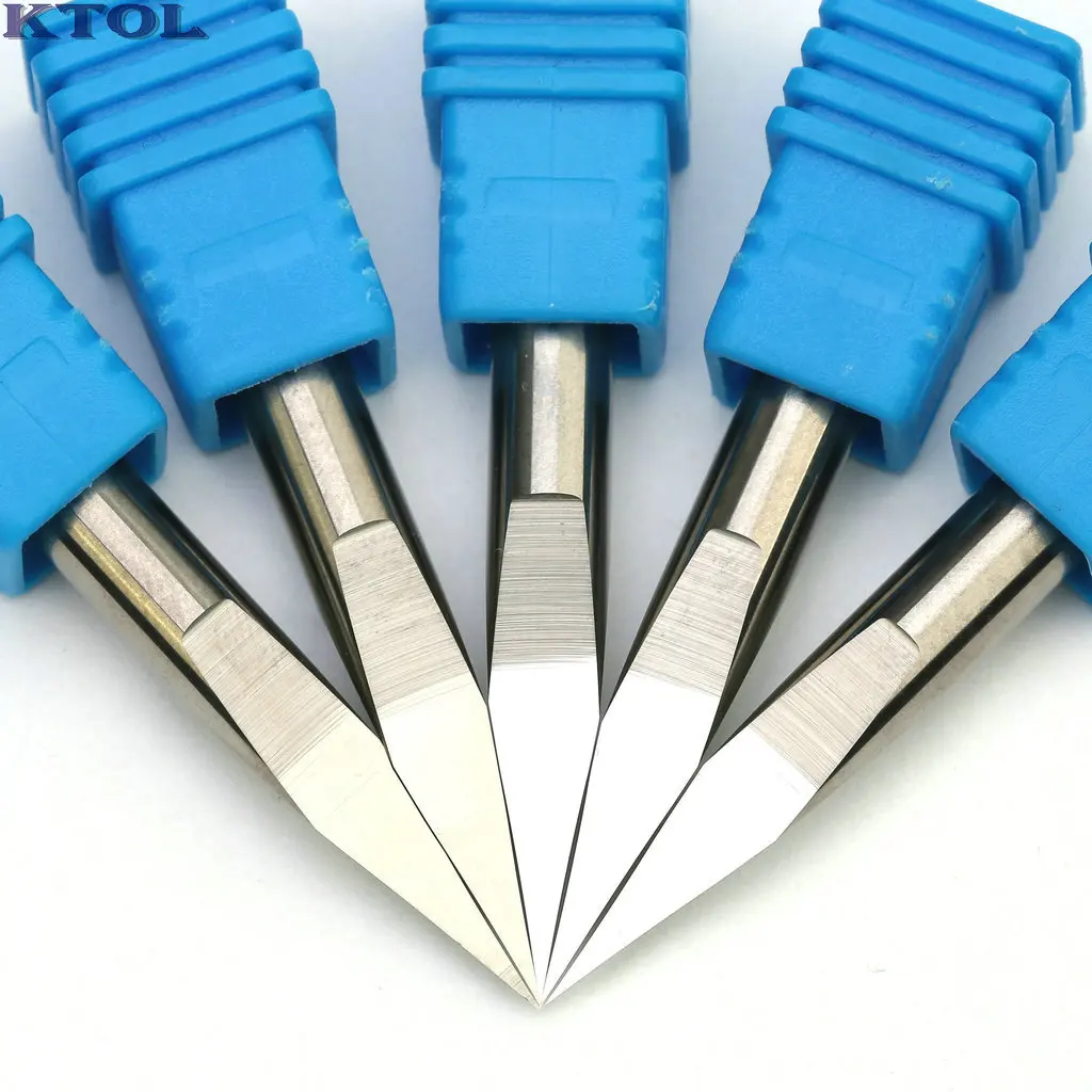 

10pcs 6mm 3-Edge Metal Carving Bits CNC Engraving Tools Carbide Router Milling Cutters Mini Pyramid Endmill for Aluminum Stone
