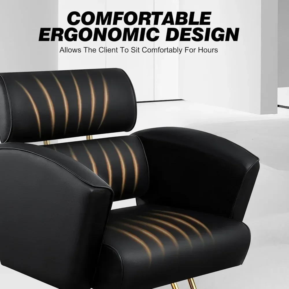 Sleek and Modern Styling Chair with Soft Leather Upholstery, Adjustable Height, and Heavy-Duty Base