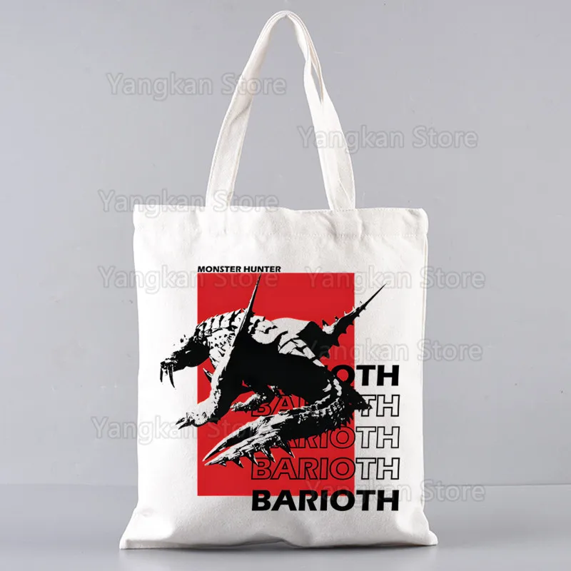 

Monster Hunter Shopping Bags Tote Bag Beach Bag Shopper Bags Handbags High Capacity Canvas Shoulder Bags