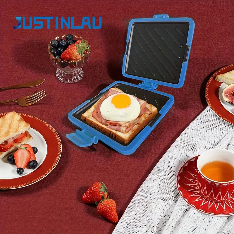 JUSTINLOU Breakfast Toaster Silicone Cover Non Stick Bread Maker Fast Cooking Easy Cleaning Bread Maker Microwave Safe