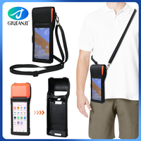 For Android POS Terminal Handheld Thermal 58mm POS Printer Nylon Fabric Crossbody Bag & Silicone Protective Case