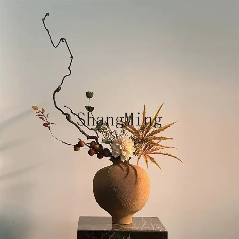 

SM pottery pot coarse pottery imitation firewood burning ceramic vase flower arrangement flower ware B & B hotel decoration