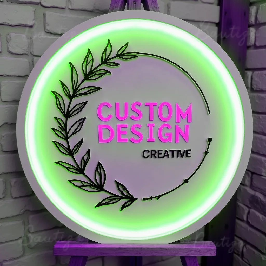 Custom 3D Logo Backlight Sign Glow Lightbox Business Storefront Signs with LED Lighting Text on Signage Logo Display