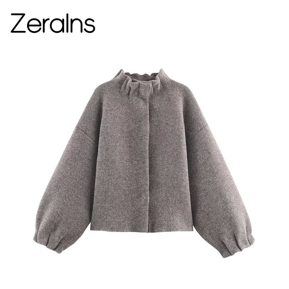 ZERAINS 2025 가을 겨울 신상 여성 의류 루즈핏 슬림핏 다용도 니트 자켓 하프 스커트 세트