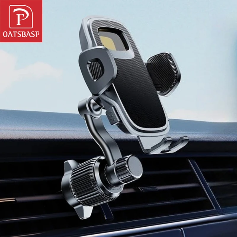 Oatsbasf Car Air Vent Clip Phone Holder Adjustable for 4.7-6.8'' Device with Extendable Arm Phone Stand Universal for iPhone