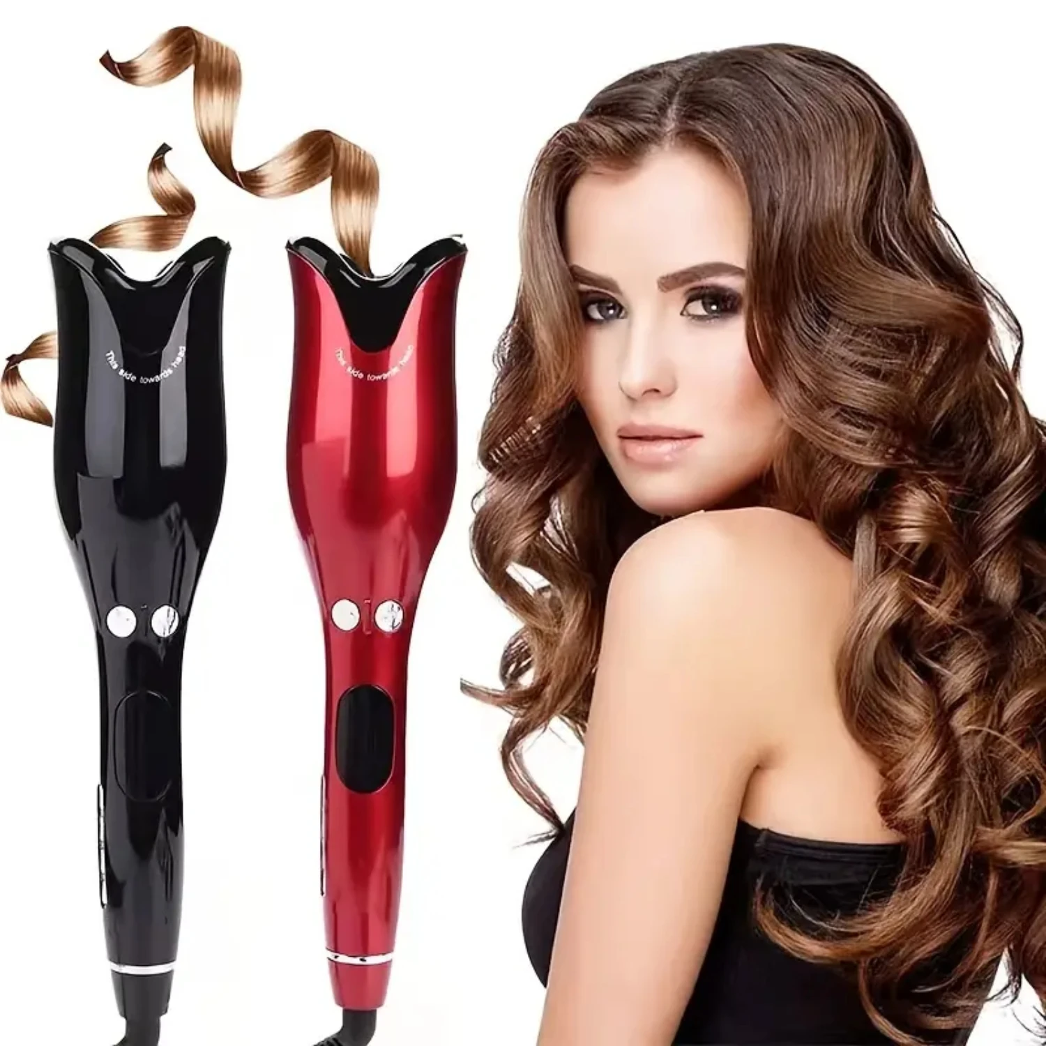 

Effortlessly style your hair with precision and efficiency using the modern, fast-heating automatic ceramic curling iron by POKU