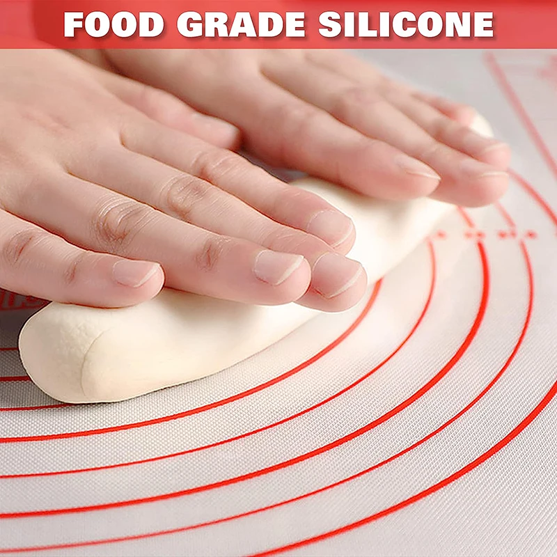 Large Silicone Pastry Non Stick Baking Mat with Measurement Fondant Mat Counter Mat Dough Rolling Mat Oven Liner Pie Crust Ma