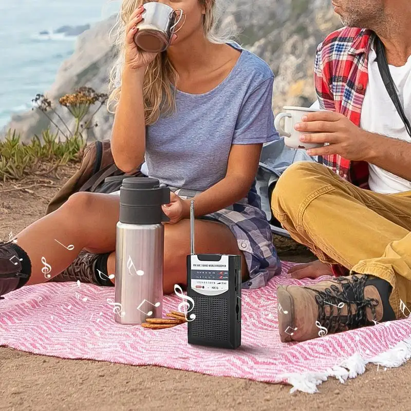 

FM-радио для путешествий, портативный AM FM-плеер с питанием от батареи и динамиком для выживания на открытом воздухе, буря в чрезвычайных ситуациях, кемпинга, путешествий