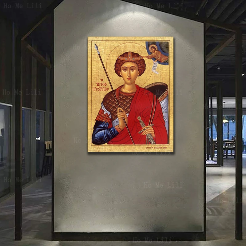 Holy Great Martyr George Saint John Chrysostom St Sophrony Of Essex Icon Canvas Wall Art By Ho Me Lili For Livingroom Decor