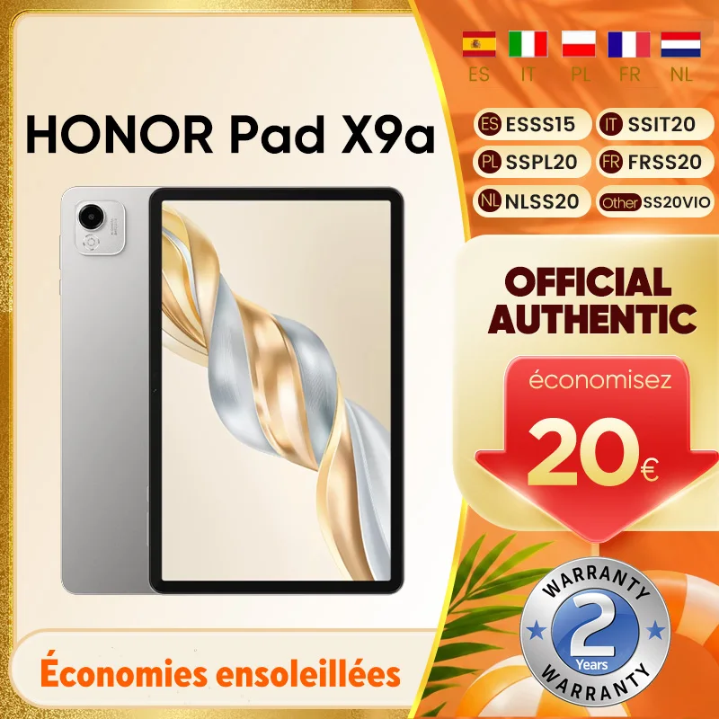 Tablette HONOR Pad X9a, Qualcomm Snapdragon 685 WIFI, 11,5 pouces, 120 Hz, 2,5K, écran HONOR Fullview, batterie 8300 mAh, version mondiale