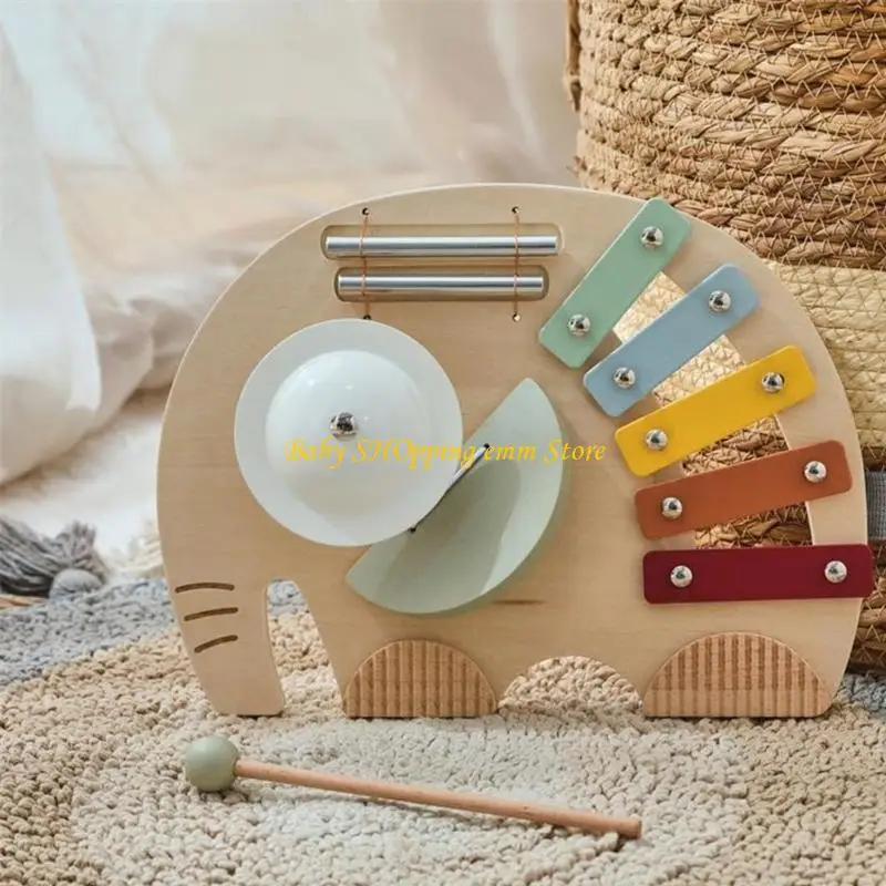 23GD الأطفال الخشبية الإيقاع أداة تصميم الفيل 5TONE SCALE استكشاف الموسيقى XYLOPHONE TODDLER TODDLER التعلم المبكر