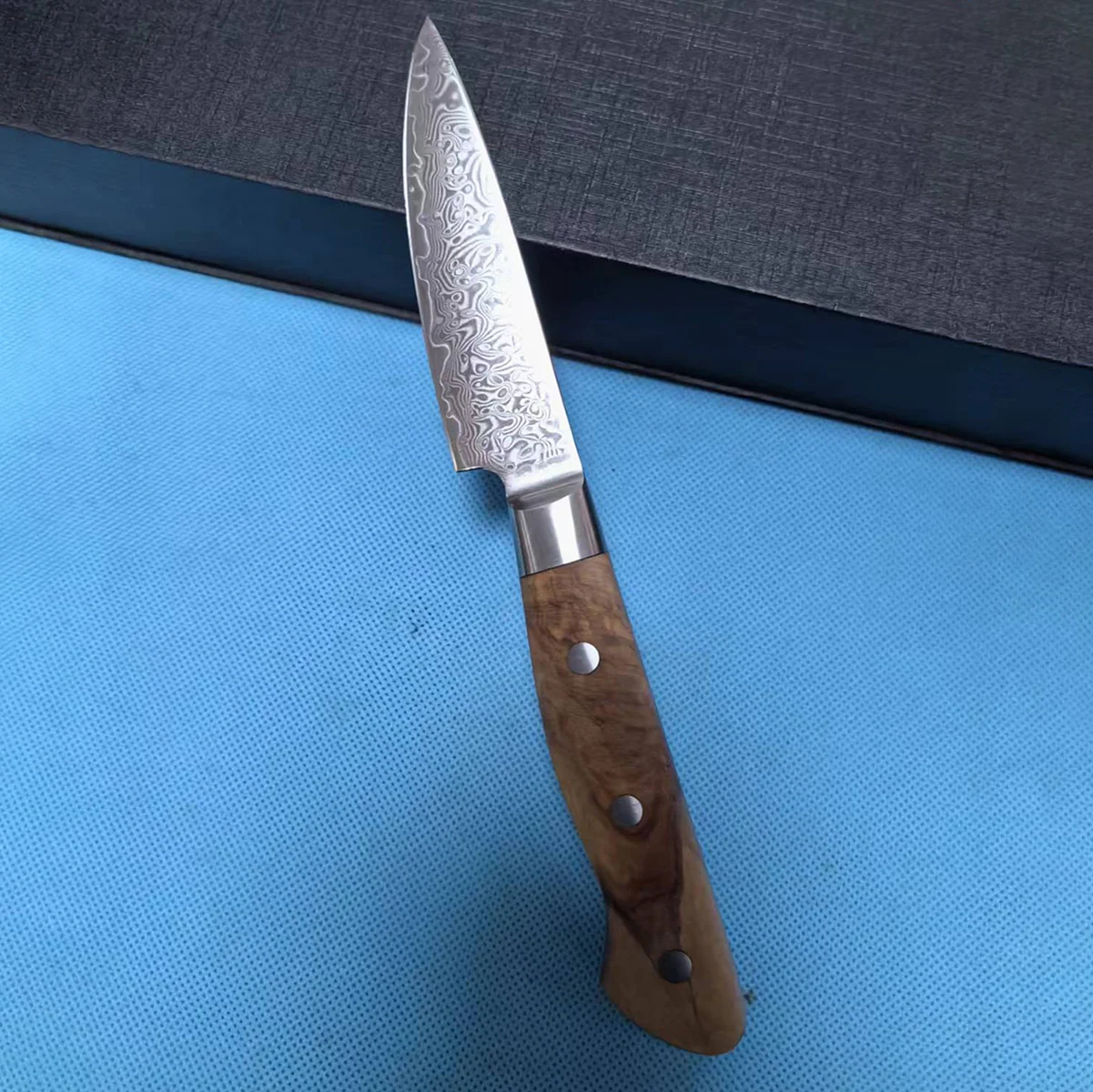 3.5 Inch Paring Knife Olive Wood Handle 67 Layer Damascus 10Cr15MoV Steel Blade Sharp Cleaver Boning Kitchen Knife Cooking Tools