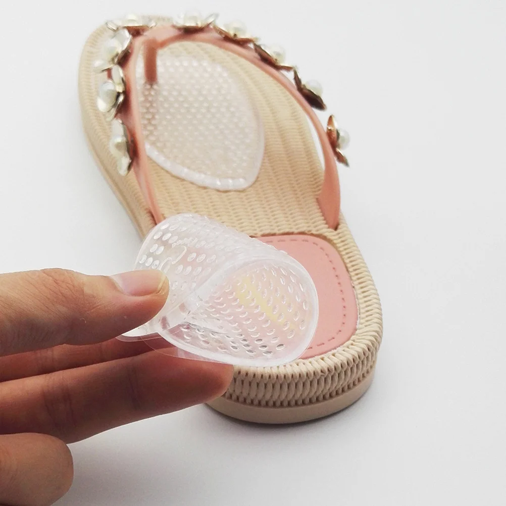 Demi-semelles pour pantoufles, coussinets de Gel transparents pour l'avant-pied, coussin de massage auto-adhésif, outil de soins des pieds antidérapant, 4 pièces