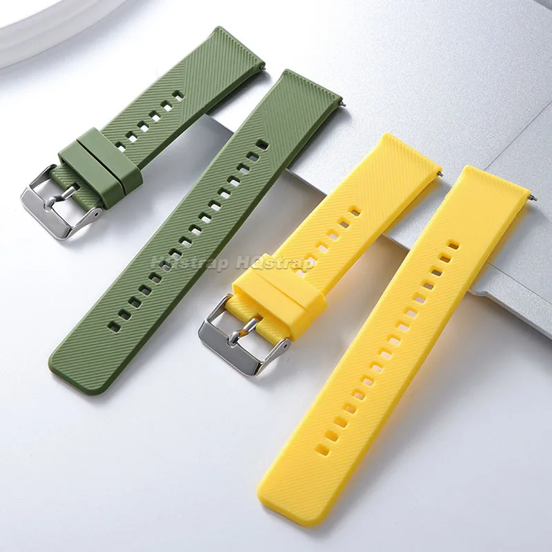 18 ミリメートル 19 ミリメートル 20 ミリメートル 21 ミリメートル 22 ミリメートルシリコン時計バンドゴム防水ストラップクイックリリース交換ブレスレットスポーツソフトリストバンド