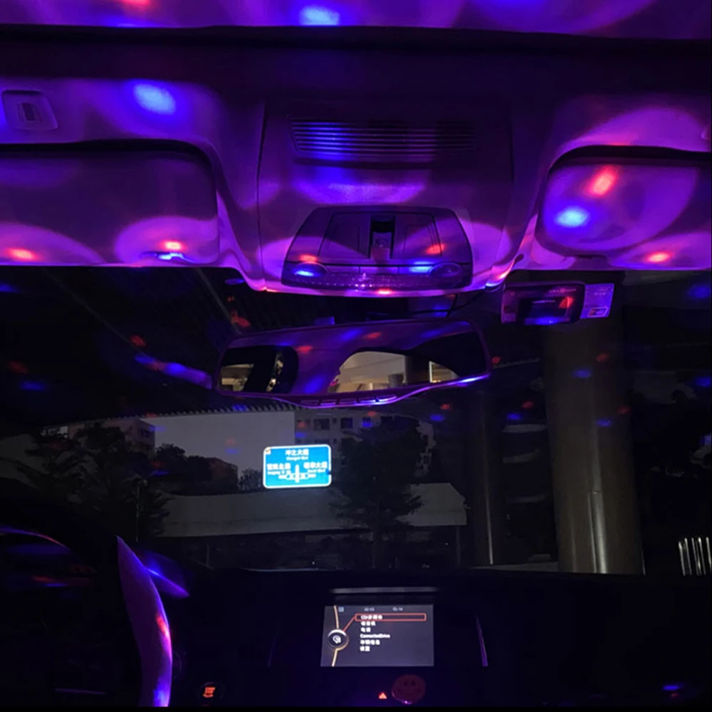 USB Stage Light Disco DJ Light RGB LED Projector Sound Activated Magic Ball Car Ceiling Light Atmosphere Lamp Home Party Light