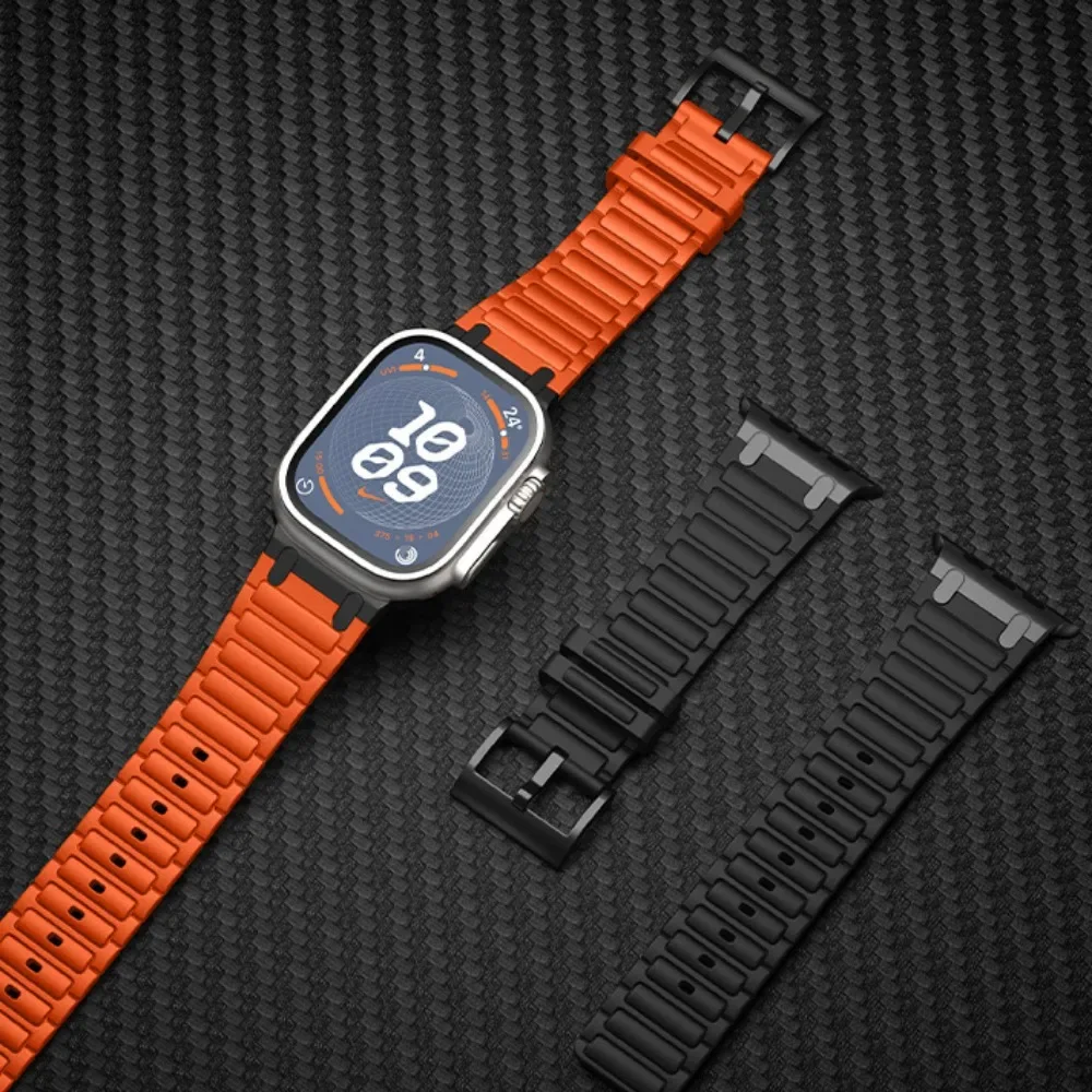 Silikonarmband für Apple Watch Band Ultra 2 49 mm 46 mm 44 mm 40 mm 45 mm 41 mm 38 mm 44 mm für iWatch Serie 10 9 8 7 6 5 4 3 2 1 se