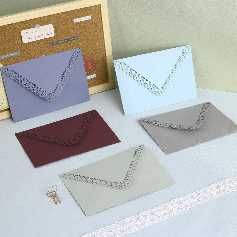 30pcs/lot 160×113mm Color European Envelopes Postcards Carving Lace Envelope for Wedding Invitation High-grade Gifts Packaging