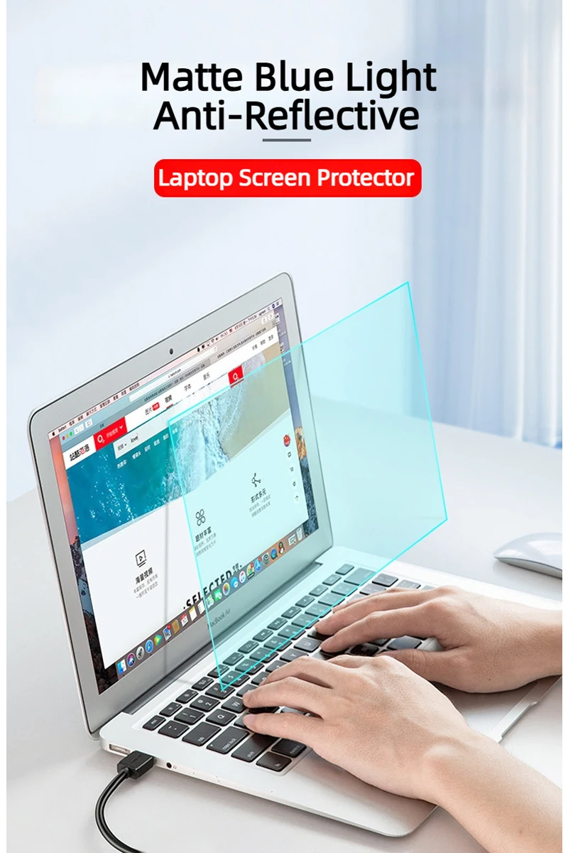 2pcs Anti Blue Light Laptop Screen Protector 11.6 13.3 14 15.6 16 Inch Matte Anti Glare Eye Protection Soft Film Notebook Sticke