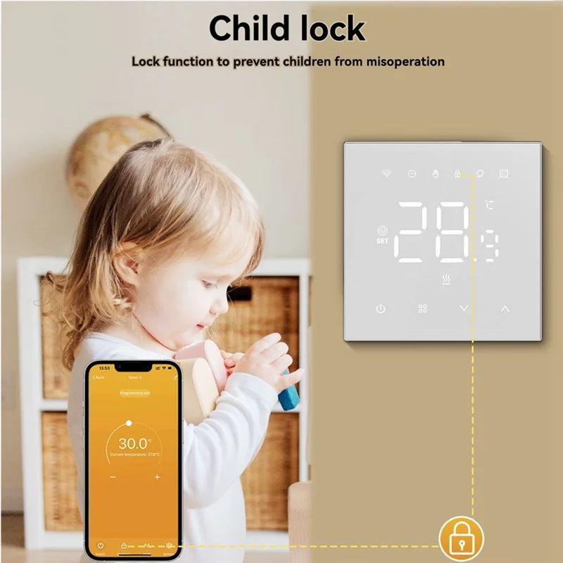 -A96Z Tuya Wifi Smart Temperature Controller 100-240V 3A Wall Mounted Boiler Compatible With Alexa And Google Home