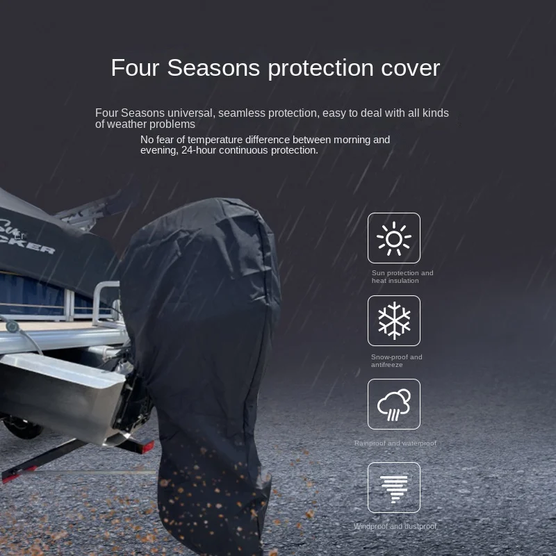 Outboard Motor Covers Trailerable Full Boat Motor Cover Waterproof Heavy Duty Oxford Fabric Outboard Engine Covers Waterproof