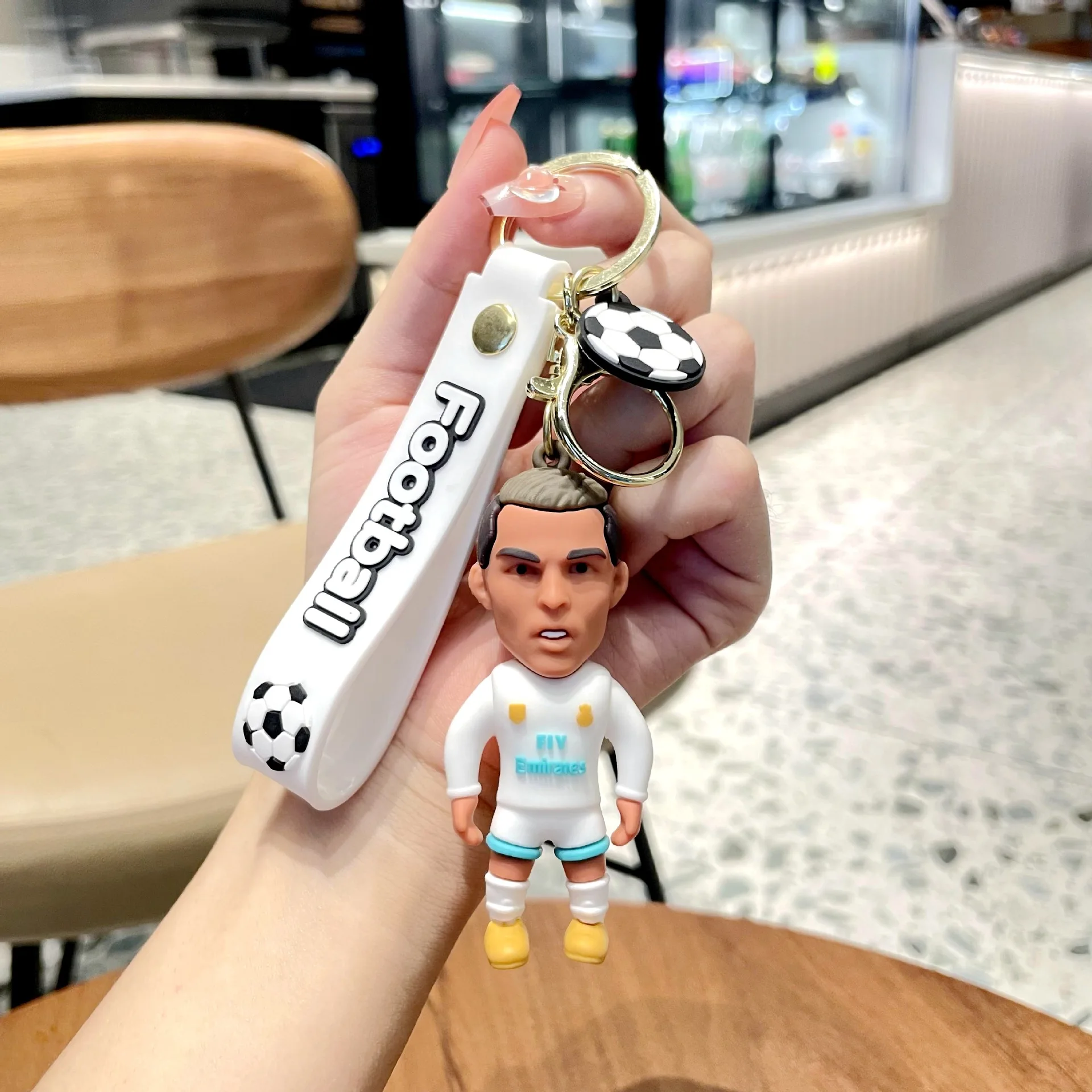 サッカースターロナウドフィギュアキーホルダージュエリーバッグ