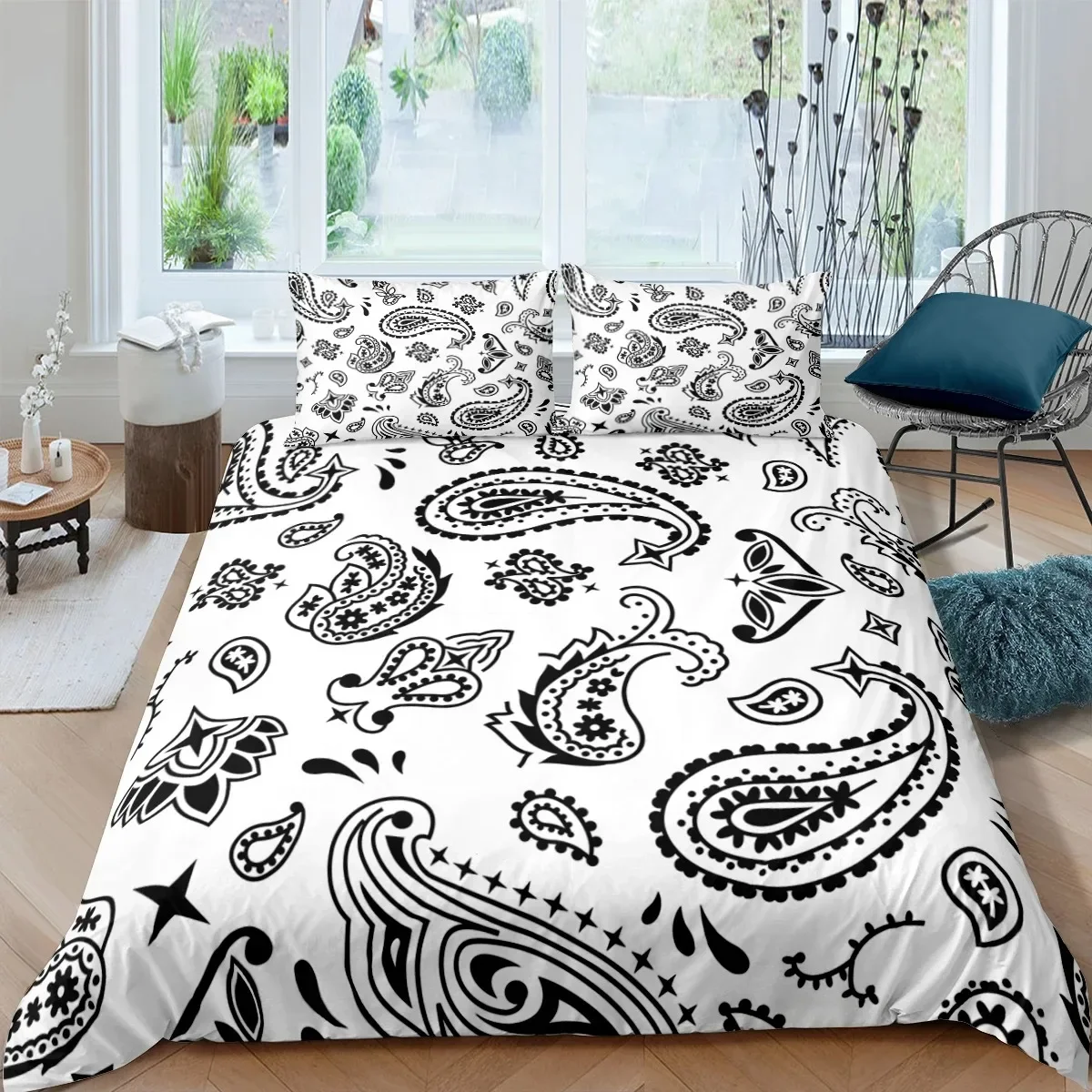 phechion Bandana Pattern 3D Print Bedding Set Duvet Covers Pillowcases One Piece Comforter Bedding Sets Bedclothes Bed K216