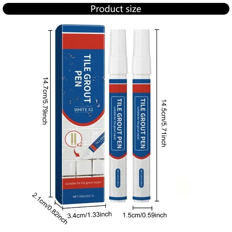 2Pcs Ceramic Tile Refill Marker, Grout Lines in Bathrooms & Kitchens Floor Tile