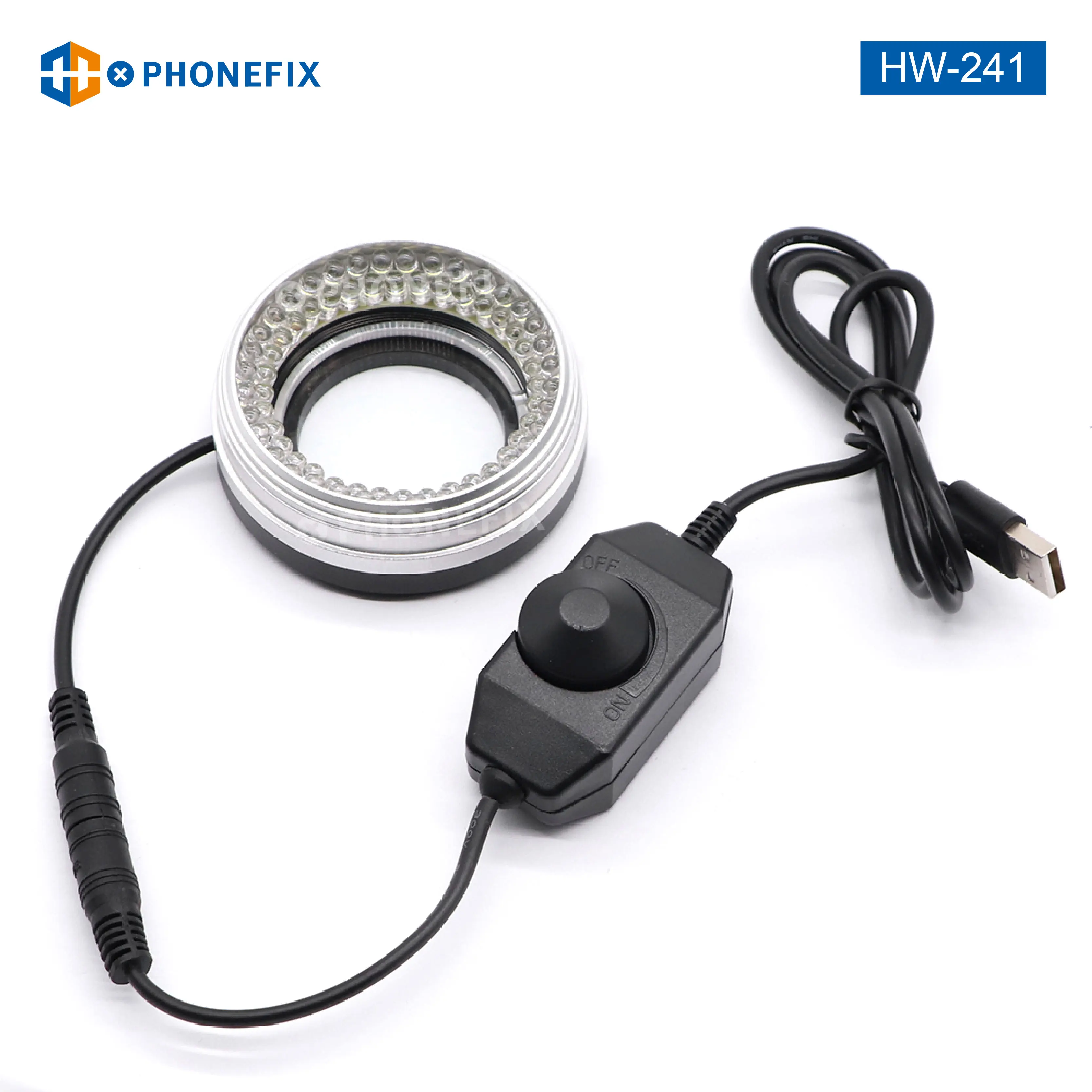 USB 72 Microscope Ring Light Anti Glare Adjustable Brightness for Industrial Stereo Microscope Camera Illuminator Accessories