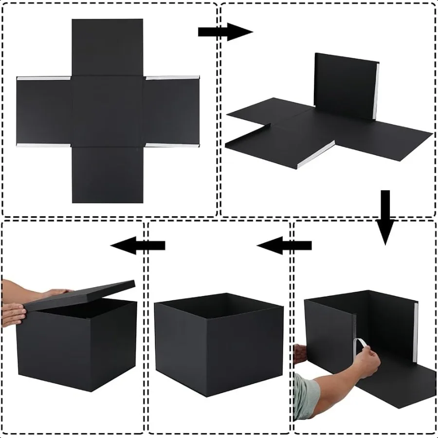 علب هدايا كبيرة مقاس 12.5 × 12.5 × 10 بوصة باللون الأبيض