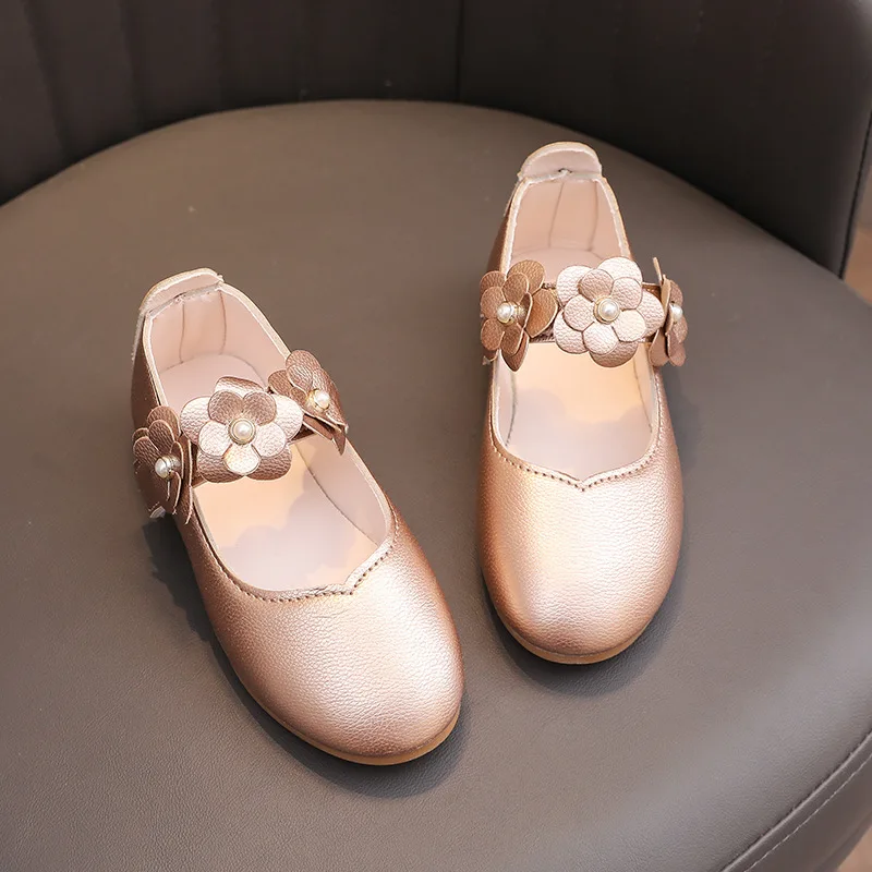 New fashion girls small leather shoes Korean version of the foreign-style cute princess shoes kids breathable white school dance