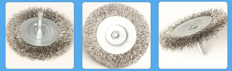 4-teiliges 3-Zoll-Drahtbürsten-Set aus Edelstahl für Bohrmaschinen mit 1/4-Zoll-Schaft, Drahtbürsten für elektrisch betriebene Schleifmaschinen – Detail 2