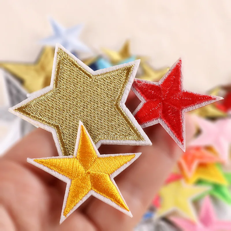 Clothing Embellishment Patch for DIY Sewing with Five-pointed Star Stickers Appliques Punk Clothes Iron on Patches Badge
