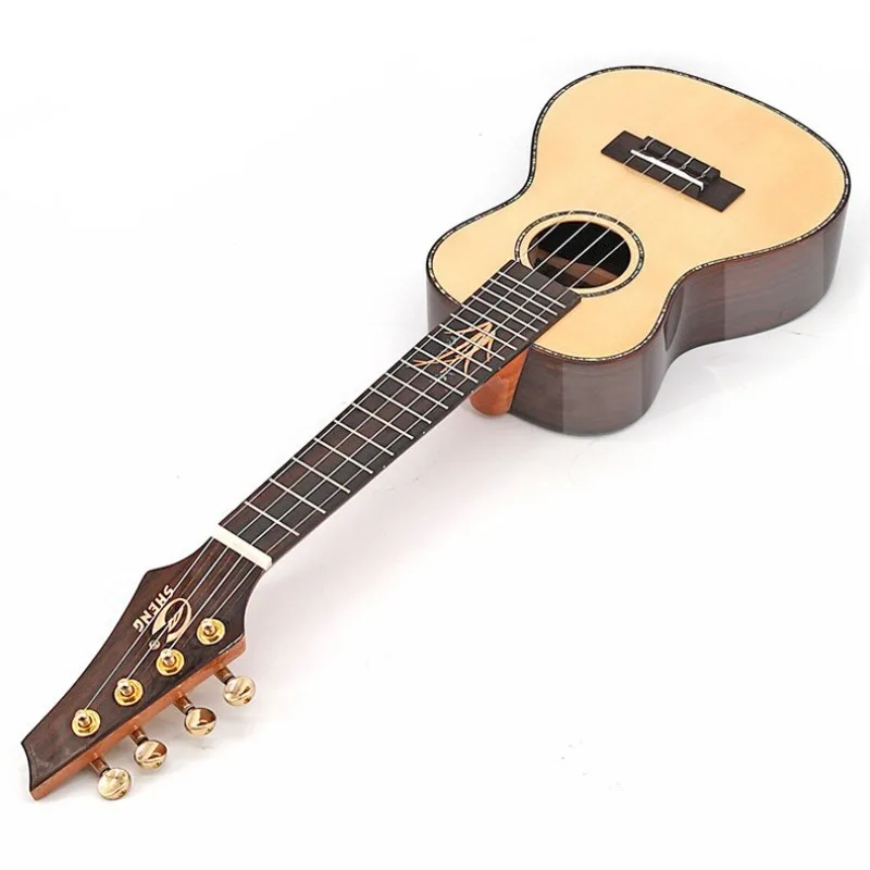 23 Inch Concert Ukulele Solid Spruce Top Rosewood Back and Sides High Gloss Finish 4 String Mini Hawaiian Guitar Ukelele Musica