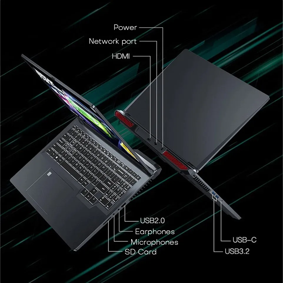 كمبيوتر محمول للألعاب مقاس 16 بوصة من AKPAD Intel Core i7-6700HQ GTX 1060 6GB IPS 1920*1200 كمبيوتر محمول 16GB 32G 64G DDR4 Windows 11 كمبيوتر محمول