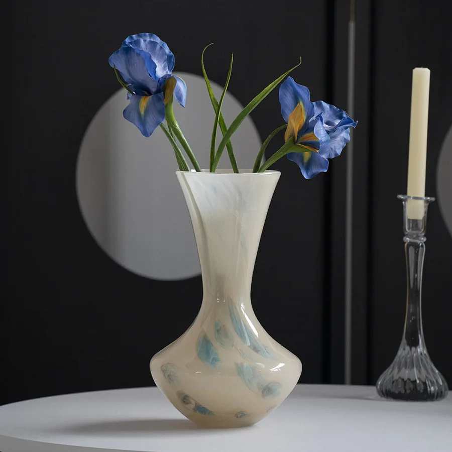 

New Chinese vase light luxury high-end living room dining table flower arrangement artistic ornament water raising flowers retro