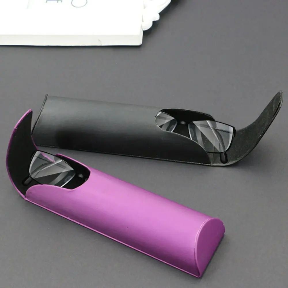 

Eye Wear Accessories PU Glasses Box Solid Color Portable Folding Reading Eyewear Case Simple Myopia Glasses Case Students