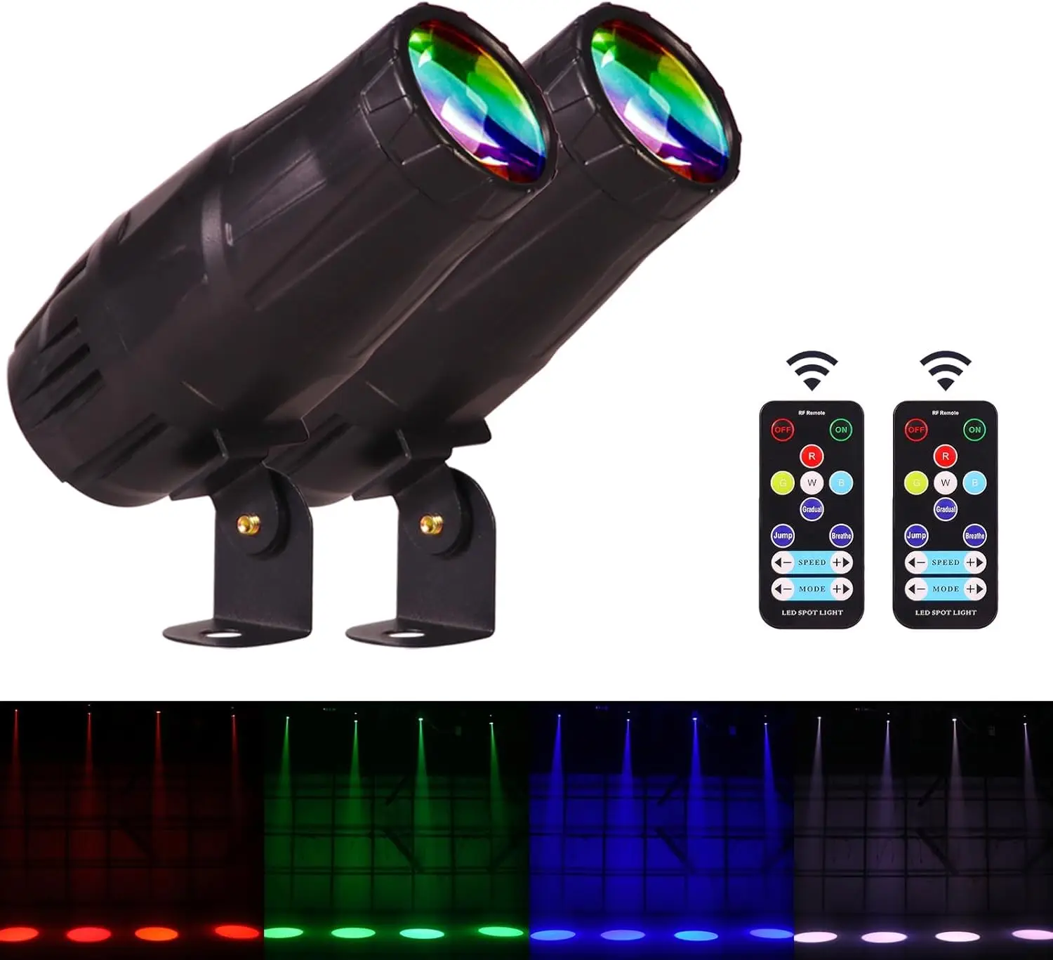 

LED Pinspot Light 2 Pack,Stage Spotlight Mini 15W RGBW Disco Ball Spot Lights 4 in 1 Stage Lighting