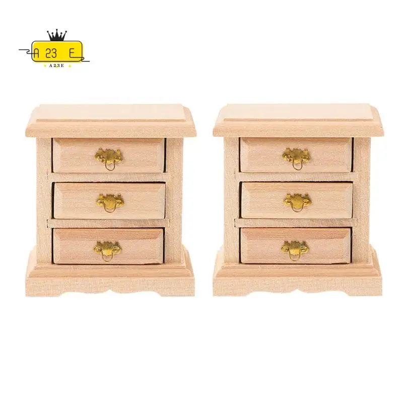 

A23E-2 шт. тумбочки прикроватная тумбочка мебель кровать декор стола миниатюрный шкаф ночной столик реквизит для шкафа деревянный шкаф