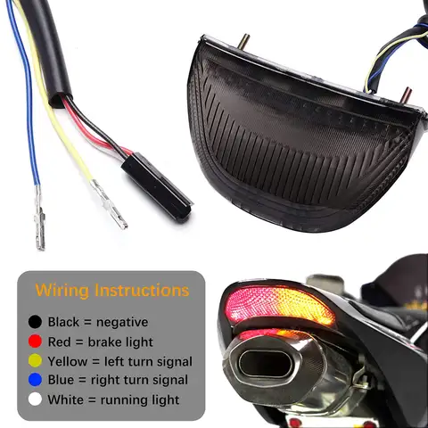 오토바이 LED 후면 테일 라이트 브레이크 회전 신호등 혼다 CBR600RR 2003 2004 2005 2006 혼다 CBR1000RR 2004-2007