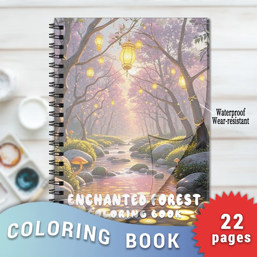 Enchanted Forest Coloring Book - 8.3×11.2 Inches, 22 Pages. Excellent for Enchanting Relaxation, Stress