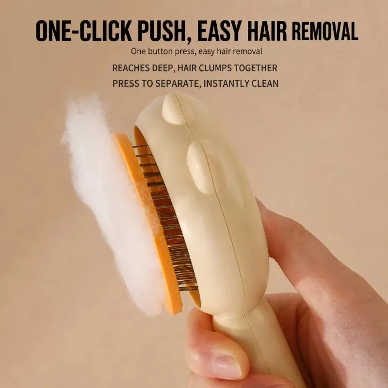 Factory Cat Comb Dog Grooming Brush One-Button Pet Hair Removal Brush Cleaning Grooming Brush Pet Supplies Easy to Clean